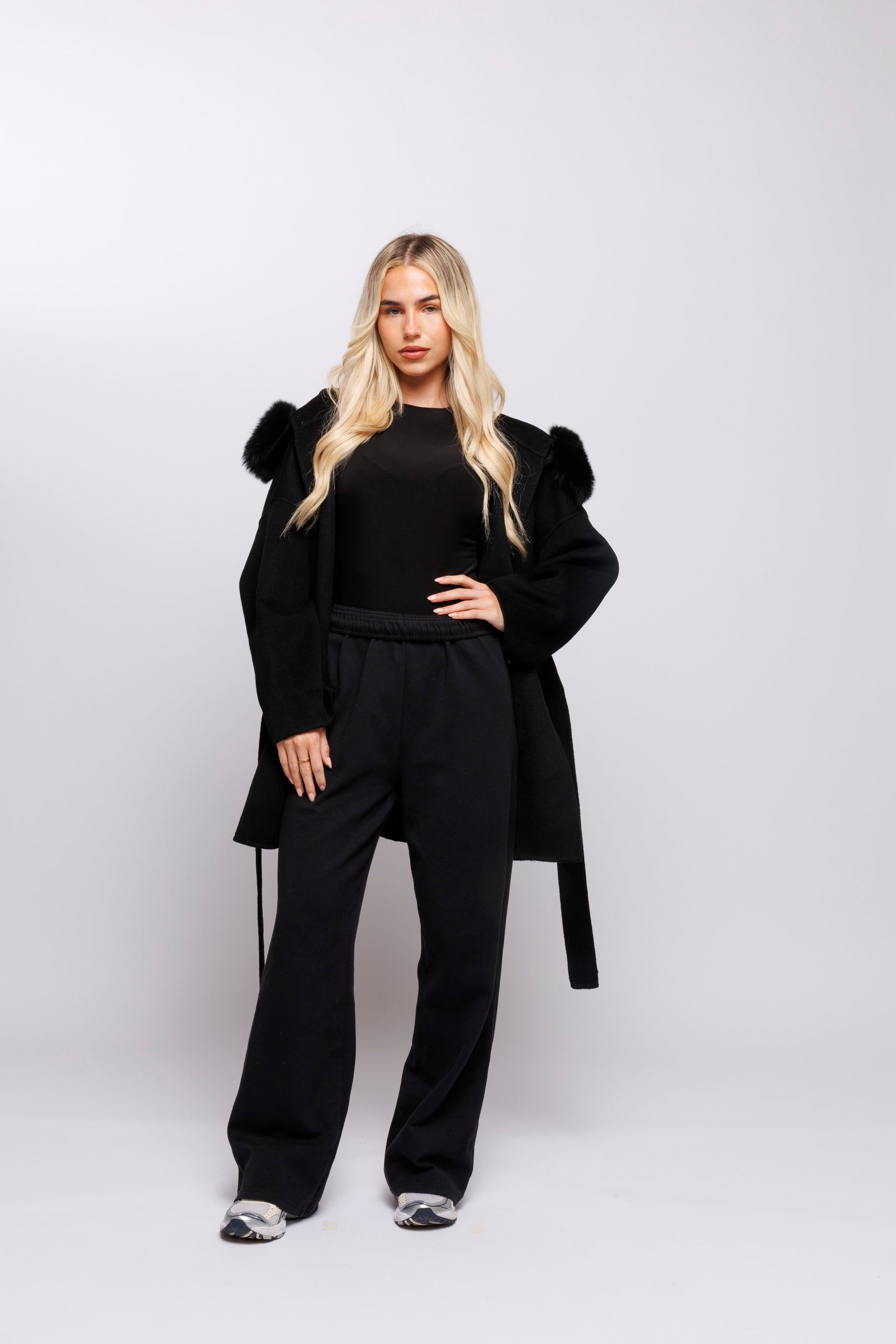 Blazer Aveludado com laço - Preto