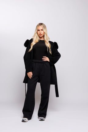 Blazer Aveludado com laço - Preto